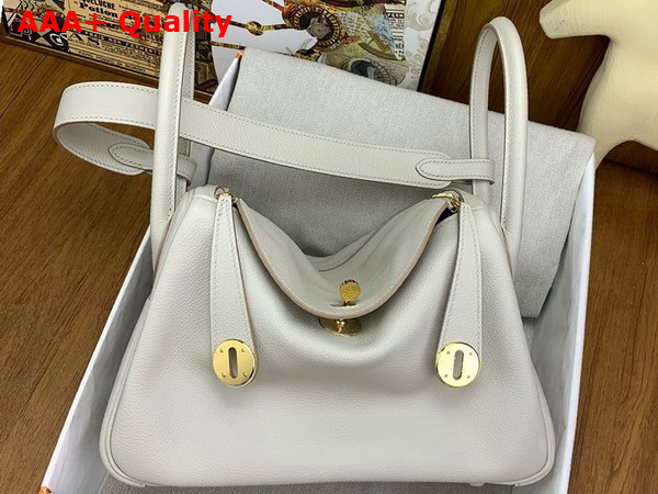 Hermes Lindy 26 Bag in Pearl Grey Evergrain Leather Replica