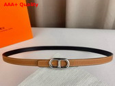 Hermes Maillon H Belt Buckle Reversible Leather Strap 13mm Swift and Epsom Calfskin Black and Gold Brown Replica