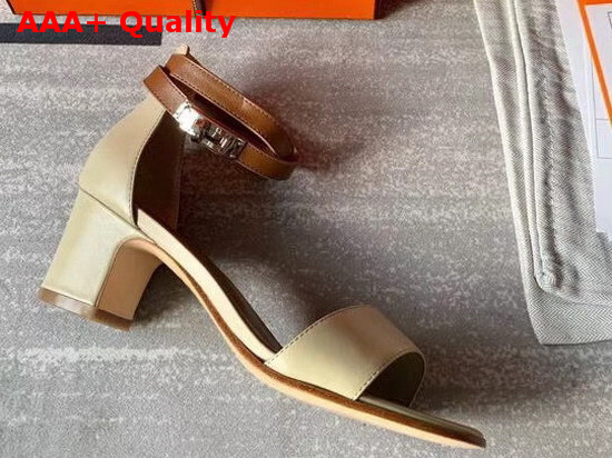 Hermes Manege Sandal Beige and Tan Calfskin Replica