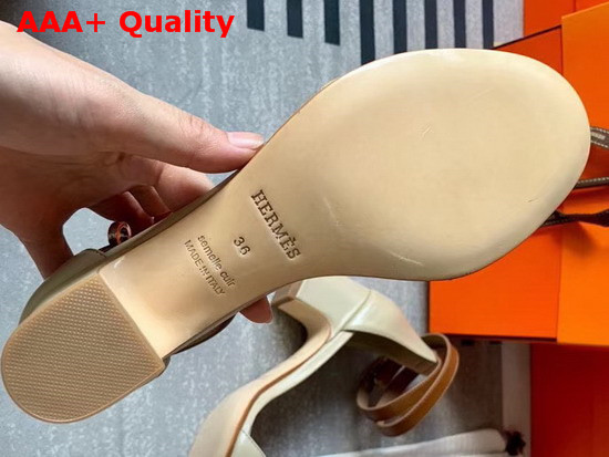 Hermes Manege Sandal Beige and Tan Calfskin Replica