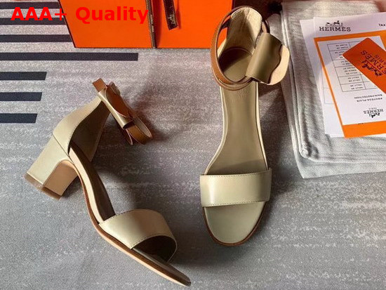 Hermes Manege Sandal Beige and Tan Calfskin Replica