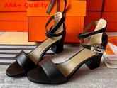 Hermes Manege Sandal Noir Calfskin Replica