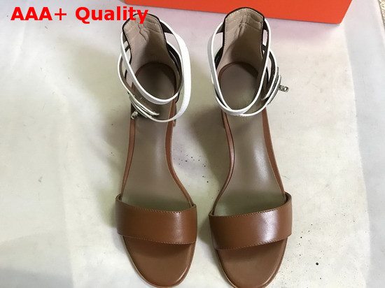 Hermes Manege Sandal in Tan Calfskin Replica