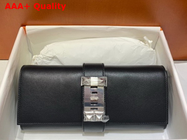 Hermes Medor Clutch in Black Swift Calfskin Replica