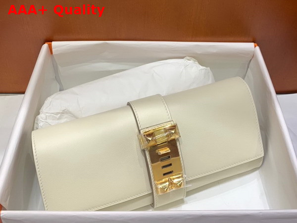 Hermes Medor Clutch in Blanc Swift Calfskin Replica