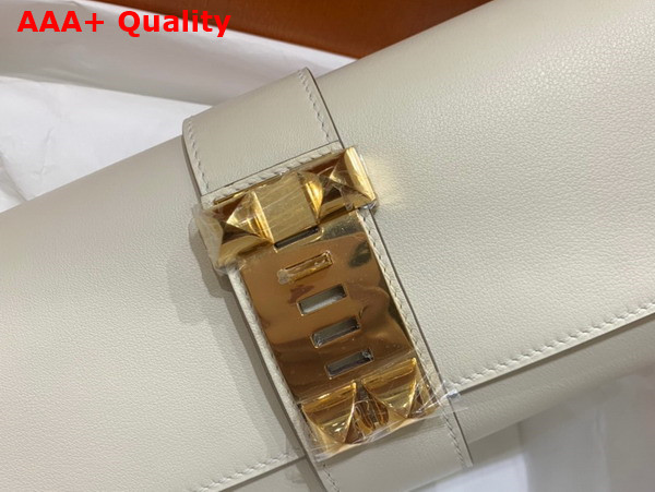 Hermes Medor Clutch in Blanc Swift Calfskin Replica