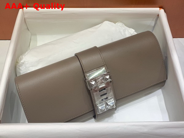 Hermes Medor Clutch in Elephant Gray Swift Calfskin Replica