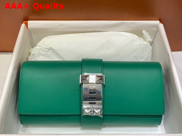 Hermes Medor Clutch in Green Swift Calfskin Replica