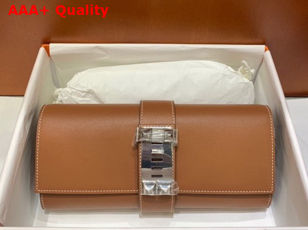 Hermes Medor Clutch in Tan Swift Calfskin Replica