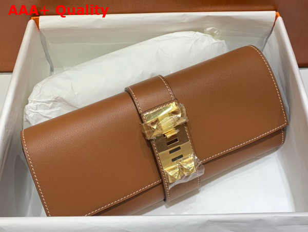 Hermes Medor Clutch in Tan Swift Calfskin Replica