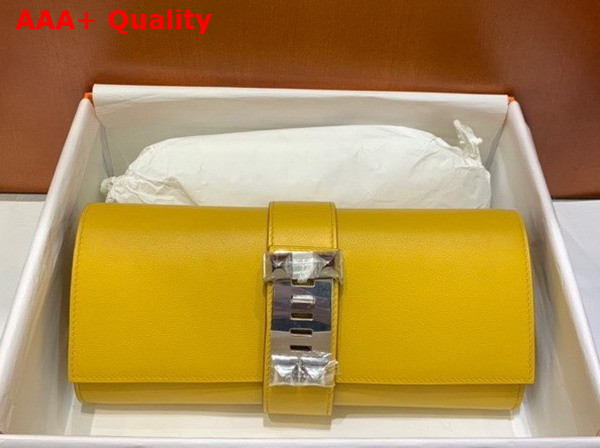 Hermes Medor Clutch in Yellow Swift Calfskin Replica