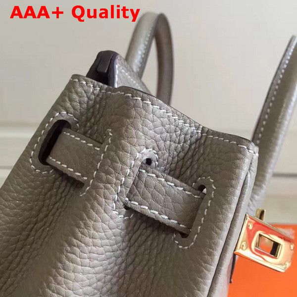 Hermes Mini Birkin Bag in Grey with Shoulder Strap Replica