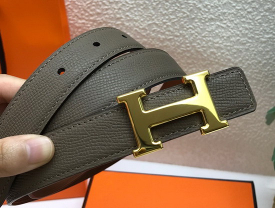 Hermes Mini Constance Martelee Belt Buckle Reversible Leather Strap 24mm Khaki Tan Replica