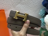 Hermes Mini Constance Martelee Belt Buckle Reversible Leather Strap 24mm Khaki Tan Replica