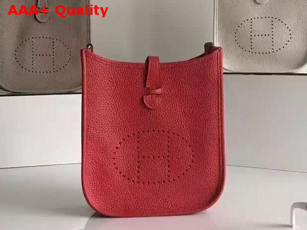 Hermes Mini Evelyne Red Togo Leather Replica