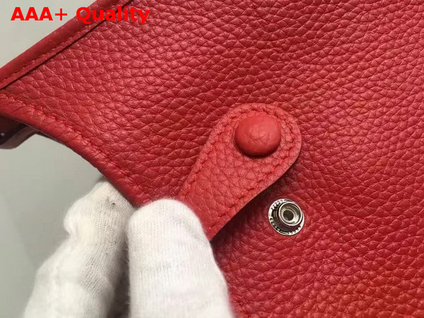 Hermes Mini Evelyne Red Togo Leather Replica