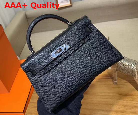 Hermes Mini Kelly 20cm Black Epsom Calfskin Replica