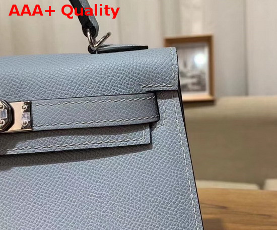 Hermes Mini Kelly 20cm Light Blue Epsom Calfskin Replica