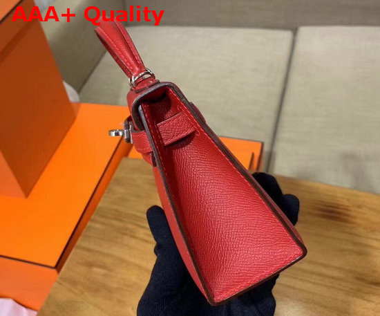 Hermes Mini Kelly 20cm Red Epsom Calfskin Replica