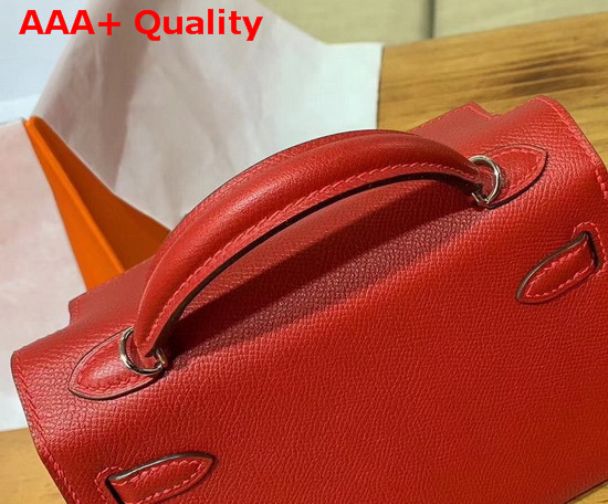 Hermes Mini Kelly 20cm Red Epsom Calfskin Replica