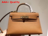 Hermes Mini Kelly 20cm Tan Epsom Calfskin Replica