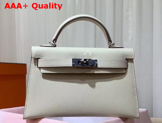 Hermes Mini Kelly 20cm White Epsom Calfskin Replica