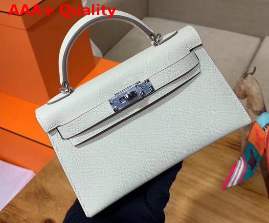 Hermes Mini Kelly 20cm White Epsom Calfskin Replica