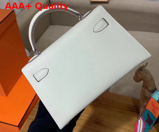 Hermes Mini Kelly 20cm White Epsom Calfskin Replica