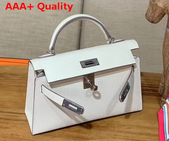 Hermes Mini Kelly 20cm White Epsom Calfskin Replica