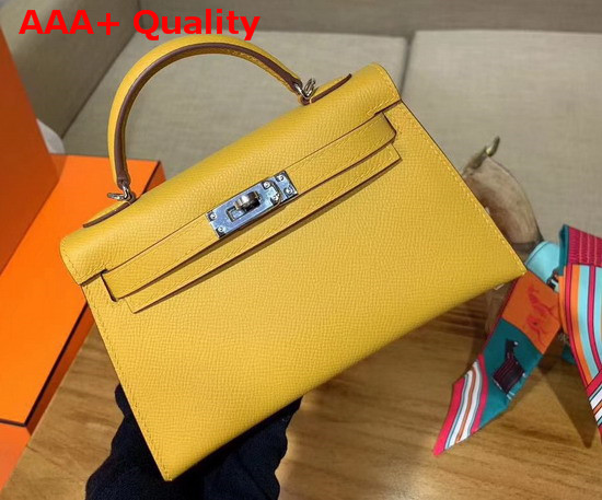 Hermes Mini Kelly 20cm Yellow Epsom Calfskin Replica