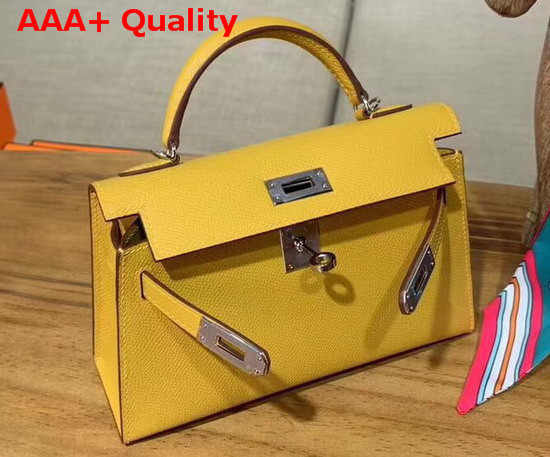 Hermes Mini Kelly 20cm Yellow Epsom Calfskin Replica