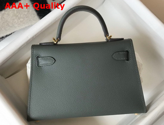 Hemes Mini Kelly II Almond Green Epsom Leather Replica