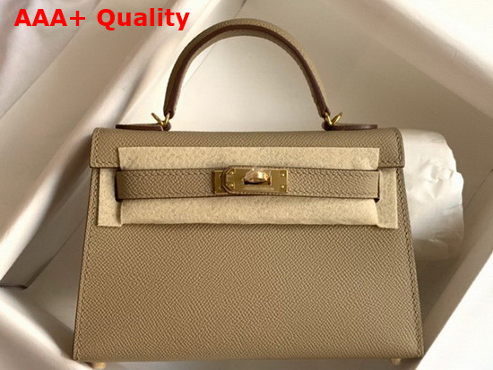 Hemes Mini Kelly II Archive Beige Epsom Leather Replica