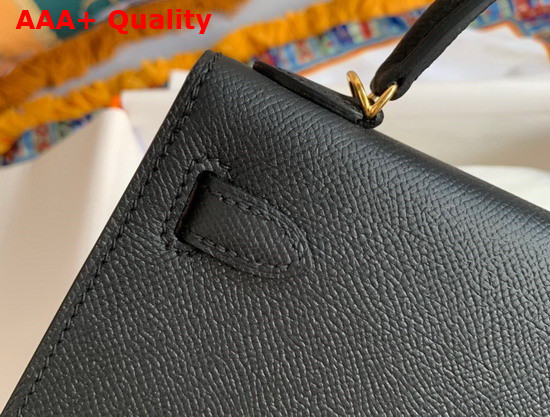 Hermes Mini Kelly II Black Epsom Leather Replica