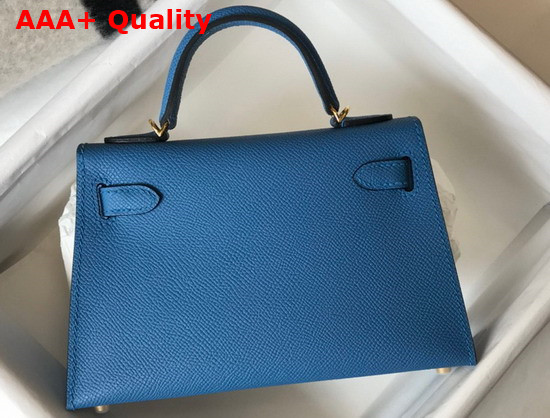 Hemes Mini Kelly II Blue Epsom Leather Replica