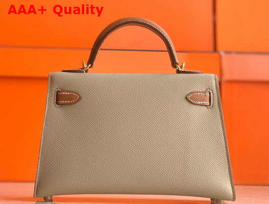 Hermes Mini Kelly II Contrast Color Beige and Tan Replica