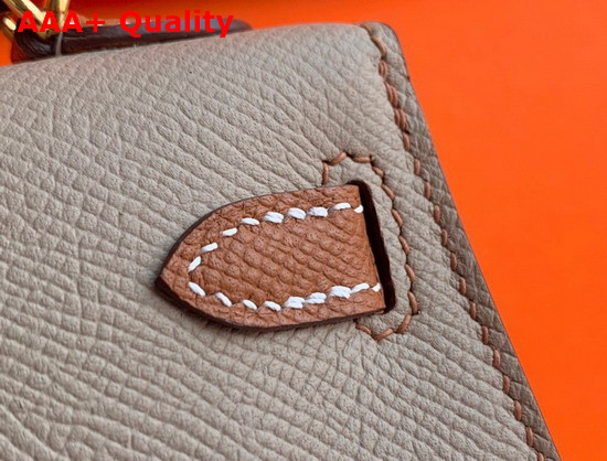 Hermes Mini Kelly II Contrast Color Beige and Tan Replica