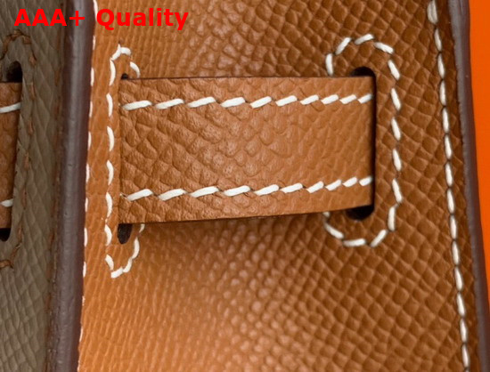 Hermes Mini Kelly II Contrast Color Beige and Tan Replica