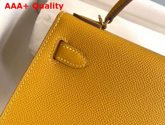 Hemes Mini Kelly II Yellow Epsom Leather Replica