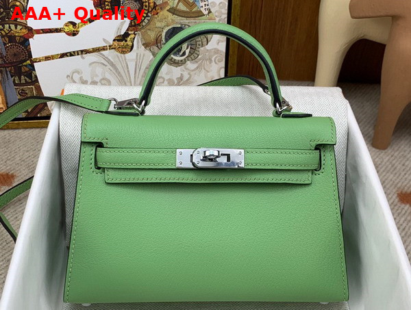 Hermes Mini Kelly II in Avocado Green Goatskin Replica