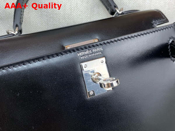 Hermes Mini Kelly II in Black Box Leather Replica