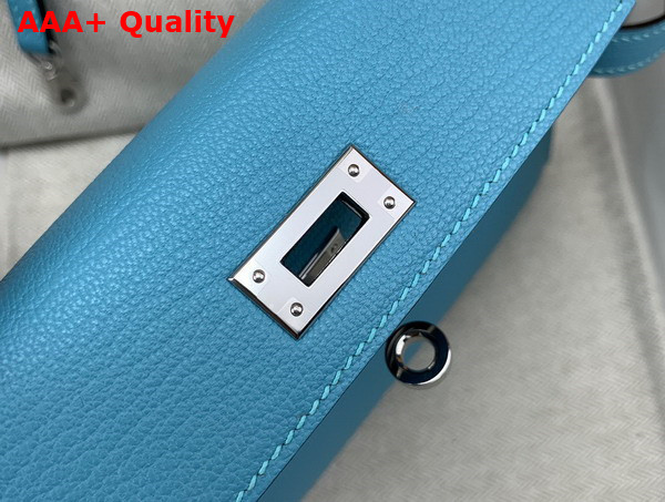 Hermes Mini Kelly II in Sky Blue Goatskin Replica