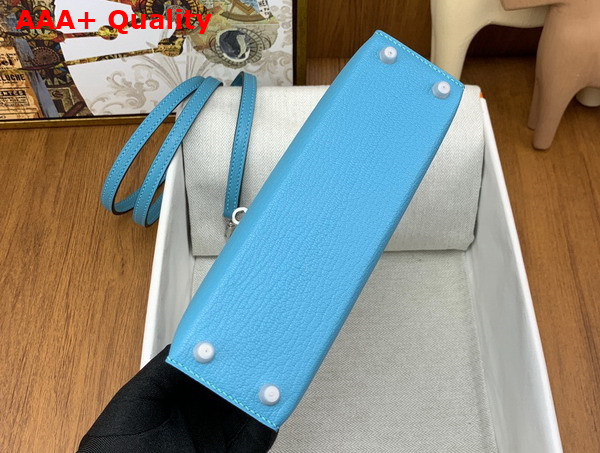 Hermes Mini Kelly II in Sky Blue Goatskin Replica