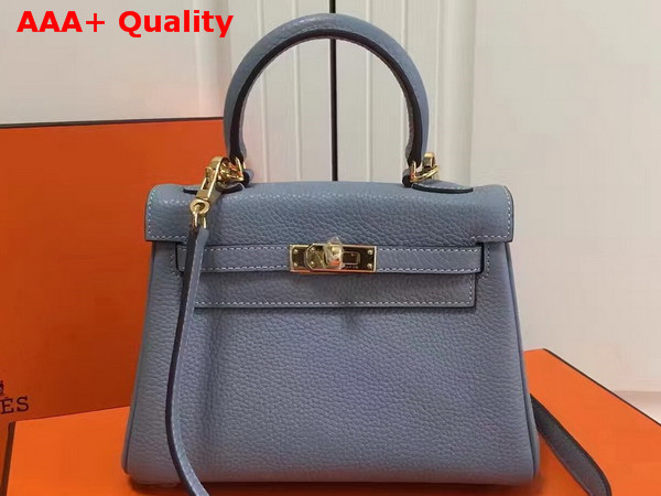 Hermes Mini Kelly Light Blue Togo Leather Replica