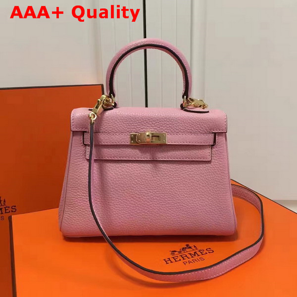 Hermes Mini Kelly Pink Togo Leather Replica