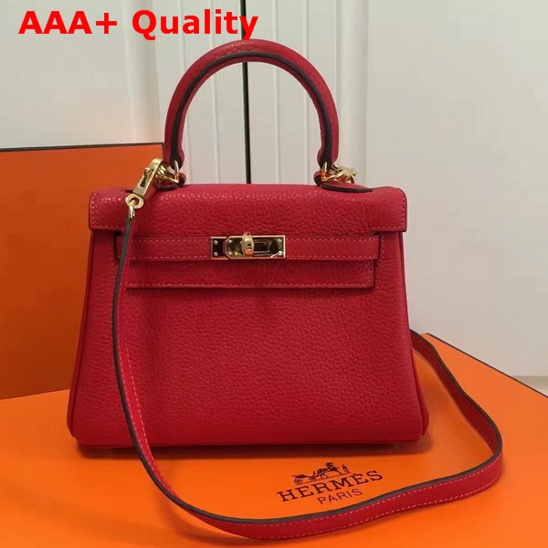 Hermes Mini Kelly Red Togo Leather Replica