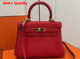 Hermes Mini Kelly Red Togo Leather Replica