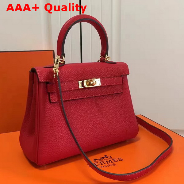 Hermes Mini Kelly Red Togo Leather Replica