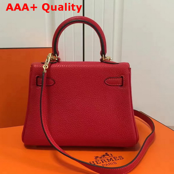 Hermes Mini Kelly Red Togo Leather Replica