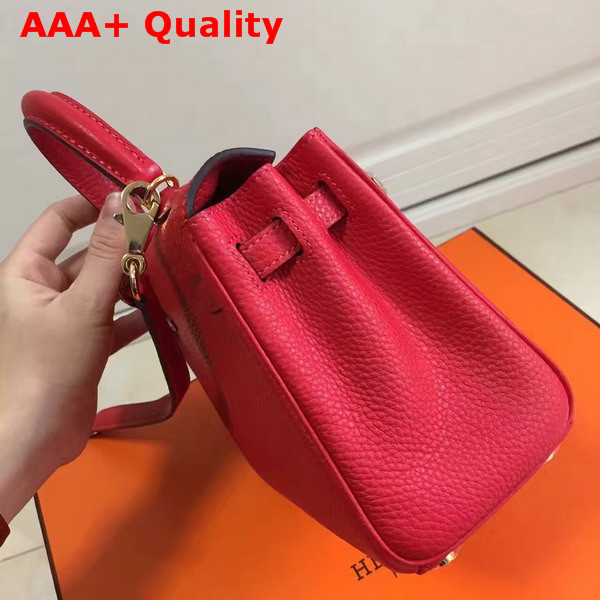 Hermes Mini Kelly Red Togo Leather Replica